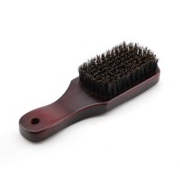 Private Label Finest Men's Range Military Style Beard Brush 100% Natural Wooden Dual Men Hair Bristle Brush For Beard and Hair