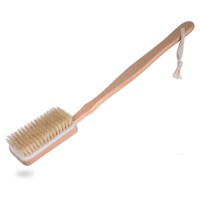 wholesale bamboo Natural Removable boar Bristle massage Wet Shower Brush square Dry Skin Body Brush