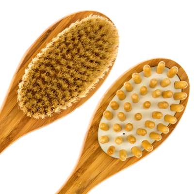 Spa Massage Scrub home use Improves Skin's Health Bamboo Silicone Dry skin body bamboo brush for set